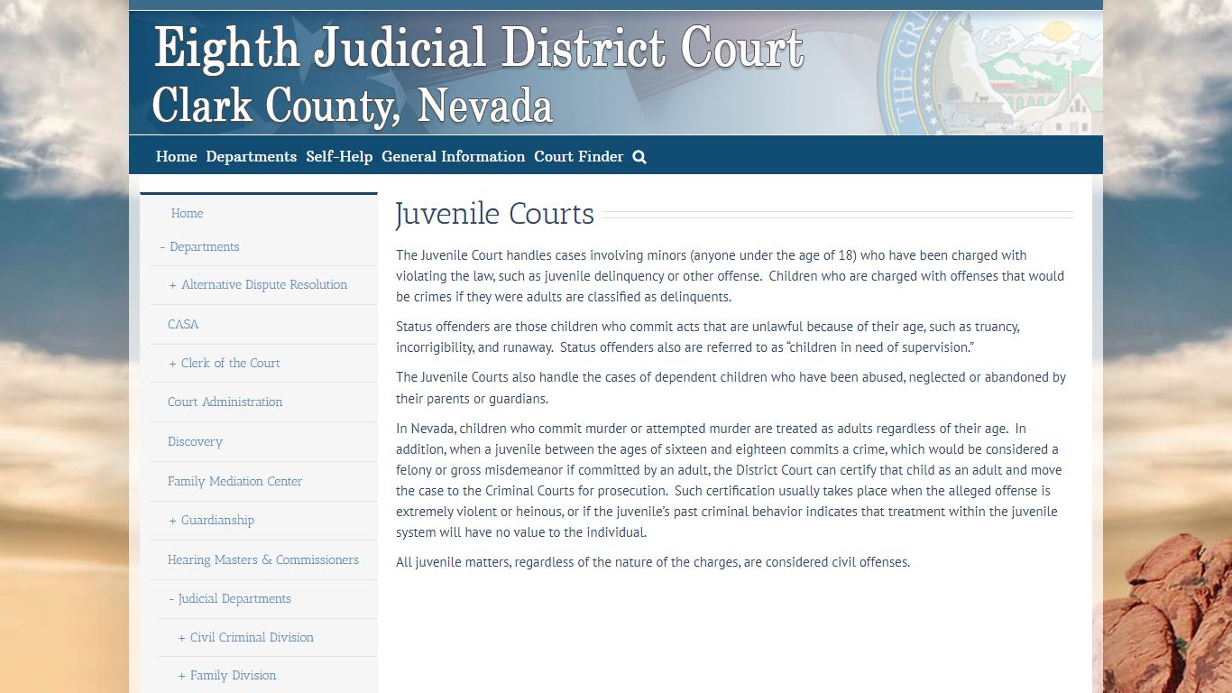 Juvenile – Eighth Judicial District Court